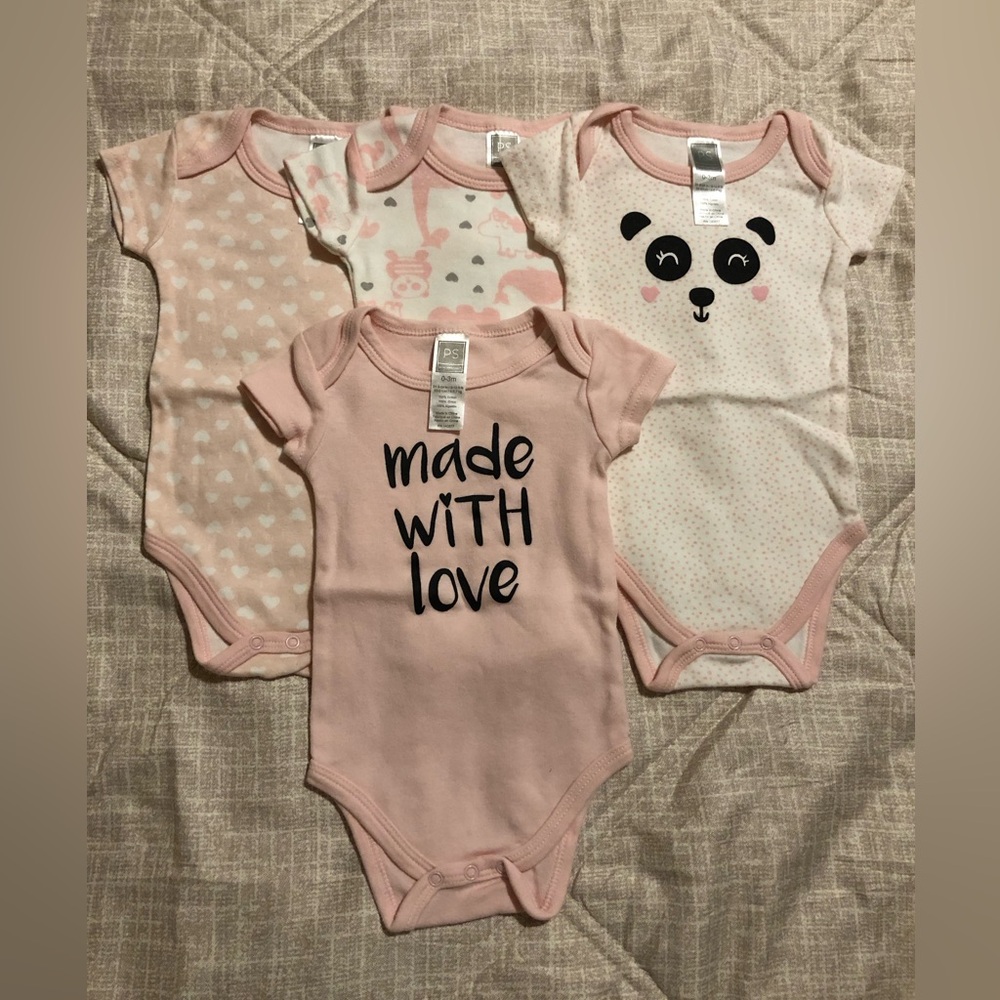 Cute Pink Baby Bodysuit 5 pieces Set